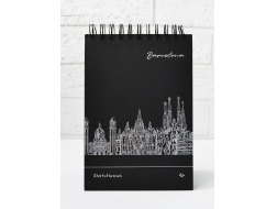 Блокнот Profiplan А5 30арк "Black sketch book" Barcelona пружина чорні сторінки 903191