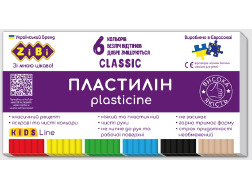 Пластилін CLASSIC  6 кольорів, 120г, KIDS Line ZB.6230
