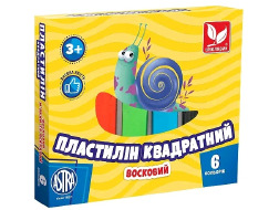 Пластилін Школярик квадратний восковий 6кол 83811908-UA