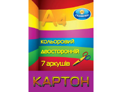 Картон кольоровий А4 ТЕТРАДА  7арк/7кол ТЕ251, 1/50 2х-стор.