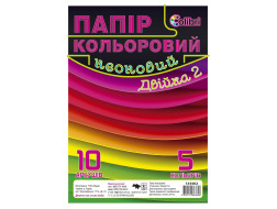 Папір кольоровий МІЦАР А4 5кол/10арк ДВІЙКА НЕОН 1/50 КП-003-МВ