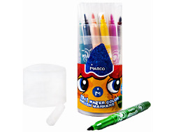 Фломастери-пензлики MARCO 21 кол.у пласт.банці Super Washable, 1633-21РD