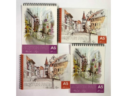 Альбом РУТЕНІЯ А5 30 арк, SKETCHPAD, на спіралі 200 гр/м2 ТЕТРАДА ТЕ1327