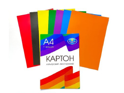 Картон кольоровий А4 ТЕТРАДА 2х-стор. 7арк/7кол ТЕ251, 1/50 