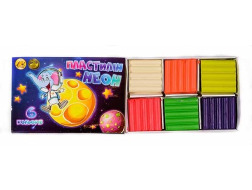 Пластилiн ТЕТРАДА  6 кол. 110 гр. "НЕОН" 10138