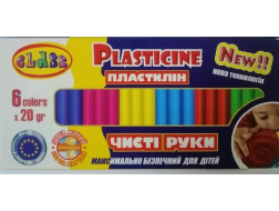Пластилін "Чисті руки MAXI"  6кол.*20гр, ECO, 7643С, CLASS
