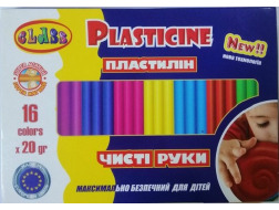 Пластилін "Чисті руки MAXI" 16кол.*20гр, ECO, 7647С, CLASS