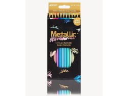 Олівці 12 коль шестигрг. з металевим блиском, Metallic, Marco