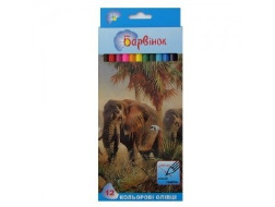 Олівці кольорові 12кол 2,65мм БАРВІНОК "Фауна", 5-202/1