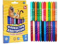 Фломастери Школярик 12/24 2-х сторонні 314118001