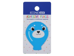 Закладки з клейким шаром 40х50 мм Economix Fun balloons блакитний, 20 шт., пластикові 