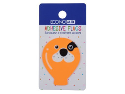 Закладки з клейким шаром 40х50 мм Economix Fun balloons помаранчевий, 20 шт., пластикові 