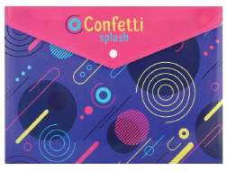 Папка-конверт А4 на кнопці "Confetti", 180 мкм														