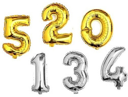 Кулька цифра 3 срібло в індивідуальній упаковці 75см