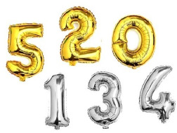Кулька цифра 9,срібло 45см