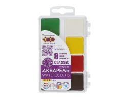Акварель CLASSIC,  8 кол.,  без/п, пласт./кор., KIDS Line ZB.6582