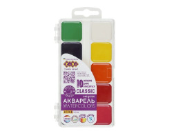 Акварель CLASSIC, 10 кол.,  без/п, пласт./кор., KIDS Line ZB.6583