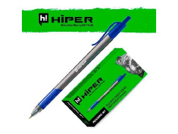 Ручка автомат масляна Hiper Accord Grip HA-140RT 1мм синя, тригранна, 1000м