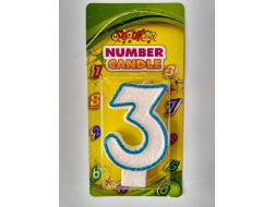 Свічка Цифра 3 з кольоровим контуром ООПТ