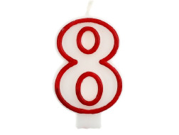 Свічка Цифра 8 з кольоровим контуром ООПТ