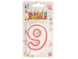 Свічка Цифра9 з кольоровим контуром ООПТ