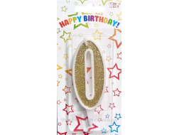 Свічка-цифра золото 0*