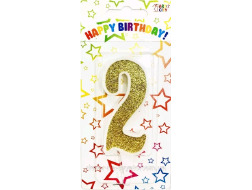 Свічка-цифра золото 2*