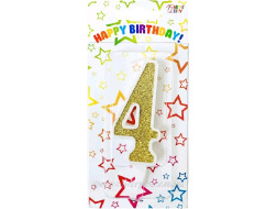 Свічка-цифра золото 4*