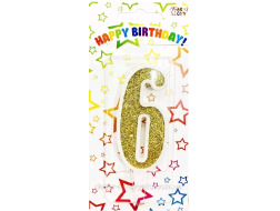 Свічка-цифра золото 6*