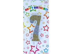 Свічка-цифра золото+срібло 7*