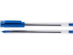 Ручка кулькова OPTIMA HYPE T 1,0 mm. Корпус прозорий, пише синім														