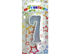 Свічка-цифра срібло 7*