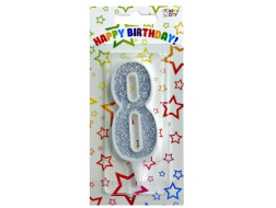 Свічка-цифра срібло 8*