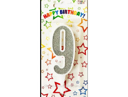 Свічка-цифра срібло 9*