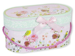 Коробка TY091-1 подарункова овальна, блакитна, 24.5x12.5x12.5cm  