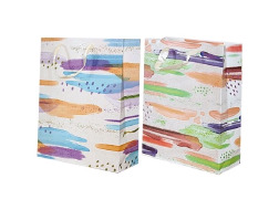 Пакет картоний 210 гр, з  гліт. 18*23*10cм "Штрихи" NO-941-S