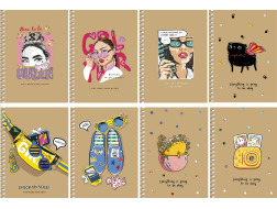 Блокнот Student А6 80арк # 6120 КРАФТ, спіраль, ВД-лак, крем.блок, 70г/м2  А6-SC-080-6120k