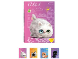 Блокнот А6 7БЦ 176 арк.#, серія CUTE KATS, Рюкзачок