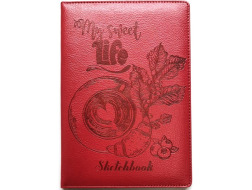 Скетчбук  100г , N9306,Кожзам,А5, 64 аркуші, чисті аркуші