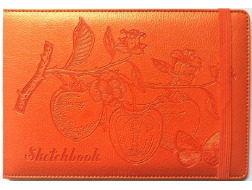 Скетчбук  100г , N9311,Кожзам,А5, на резинці 64 аркуші, чисті аркуші