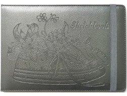 Скетчбук  100г , N9312,Кожзам,А5, на резинці 64 аркуші, чисті аркуші