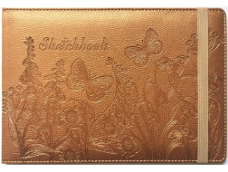 Скетчбук  100г , N9316,Кожзам,А5, на резинці 64 аркуші, чисті аркуші