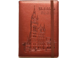 Скетчбук  100г , N9319,Кожзам,А5, на резинці 100 аркуші, чисті аркуші