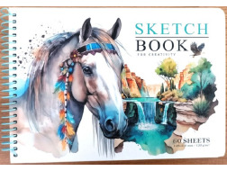 Скетчбук N9588,А5,60арк.,чисті аркуші, 120г/м2