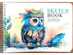Скетчбук N9589,А5,60арк.,чисті аркуші, 120г/м2