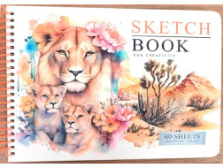Скетчбук N9590,А5,60арк.,чисті аркуші, 120г/м2